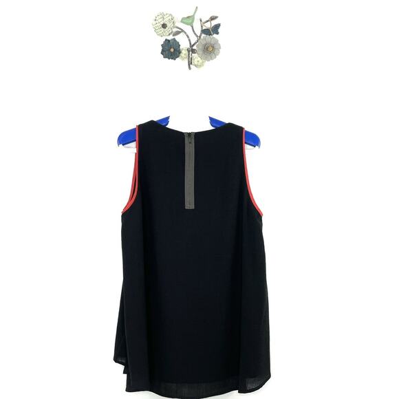 Cefinn Womens Sleeveless Hi Low Top Size US 10 / UK 14 Orange Trim Zip Closure - Picture 4 of 9